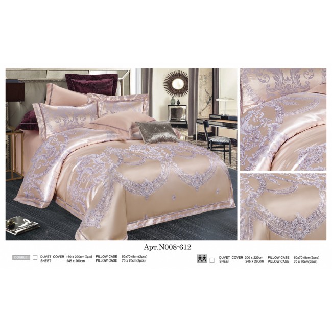 Постельное белье "Карвен" (жаккард с оборкой) евро (612)(6пр.) (Акция)