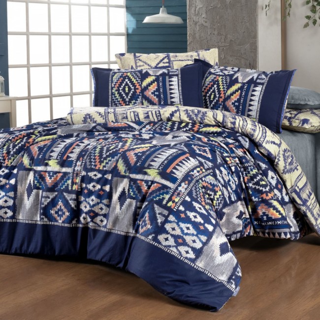 Постельное белье "Sarev"fancy poplin 1.5 сп. N193 Gilya v2/Mavi