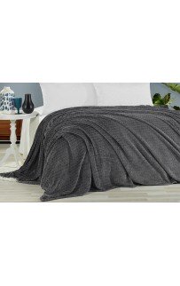 Плед KARVEN Super Soft "MELINDA" 200*220 п/э евро Р 942 антрацит (Акция).