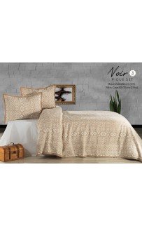 Комплект EVLEN "NOIR" пике (покрывало+наволочкой) евро 3 пр (240*260 / 50*70) Y 912 bej/бежевый (Акция)