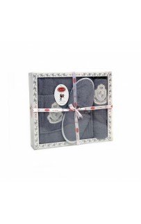 Набор для сауны KARVEN мужской махра (75*150/50*90+тапки) B355(V-1)-2 mavi/синий