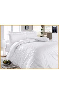 Постельное белье "Карвен" сатин семейный (Lines Style Beyaz)