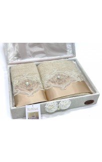 Набор полотенец Карвен "FRANSIZ" махра 50*90 / 70*140 сундук HS 1480 (АКЦИЯ)