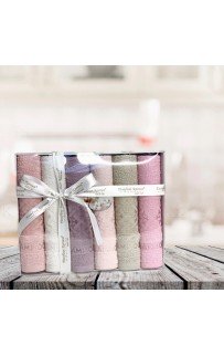 Набор полотенец кухонный Карвен "FITILLI" (V-5) махра в коробке 30*50 6 шт. HM 678