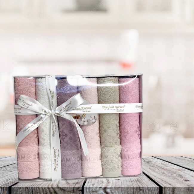 Набор полотенец кухонный Карвен "FITILLI" (V-5) махра в коробке 30*50 6 шт. HM 678