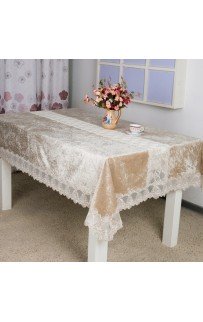 Скатерть "Карвен" велюр с гипюром 160*260 М 608-1