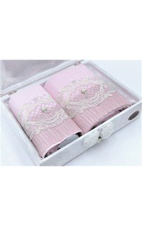 Набор полотенец Карвен "FRANSIZ" махра 50*90 / 70*140 сундук HS 1480 (АКЦИЯ)