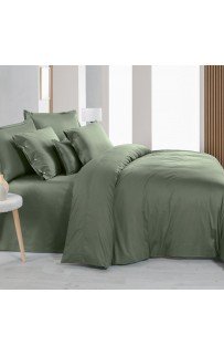 Постельное белье "Sarev" (300 tc) сатин евро N380 MONOCHROME v6/Smoke Green
