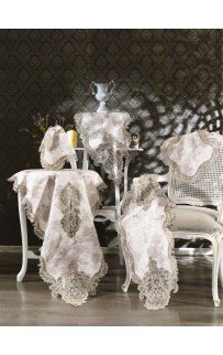 Скатерть ZEBRA "MARAKESH" 80*180 (5пр) шенил с гипюром М 710