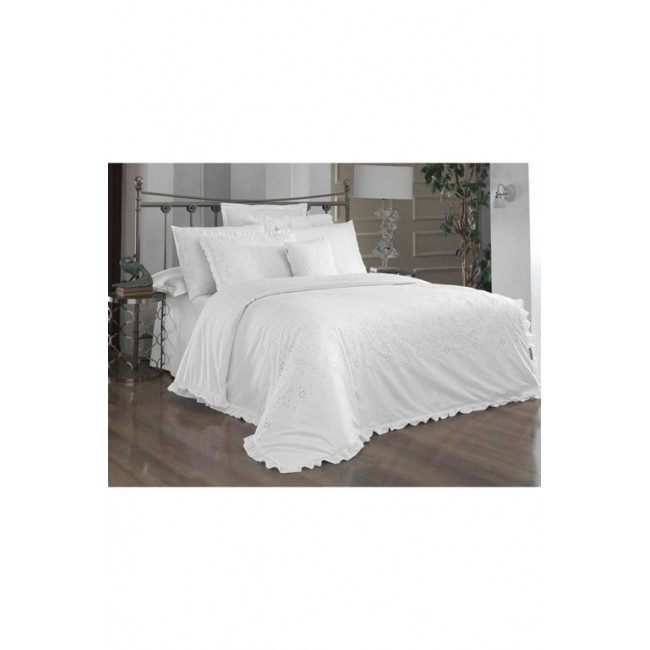 Постельное белье "Sarev"сатин евро N206 PESTE v1/beyaz Постельное белье "Sarev"сатин евро N206 PESTE v1/beyaz