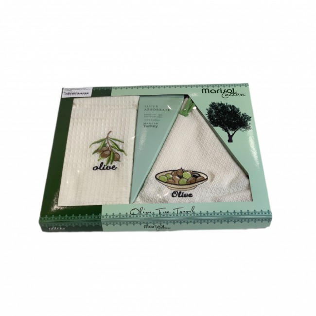 Набор полотенец кухонный Karven "ОЛИВА" вафля 50*50/50*70 2 шт.НМ 747 v4 кремовый