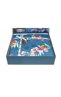 Постельное белье "Sarev" (300 tc) сатин евро N348 LETICIA v1/Mavi.