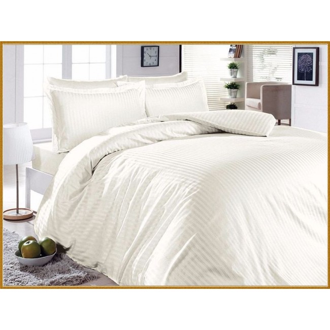 Постельное белье "Карвен" сатин 1,5 спальн. (Lines Style Krem)