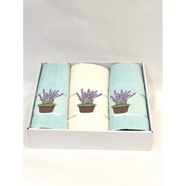 Набор полотенец Карвен "LAVANTA 1" махра 50*90(2)/70*140 HS1603 v11 ментоловый