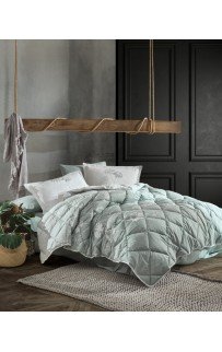 Комплект KARVEN (покрывало стеганное с принтом) хлопок 1.5сп 2 пр (180*240 / 50*70) Y 923 LUVI v1 Mint (Акция)