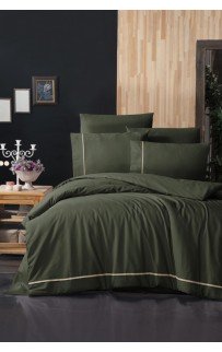 Постельное белье "Карвен" DELUхE DARK ранфорс евро (Alisa Dark Green) (Акция)