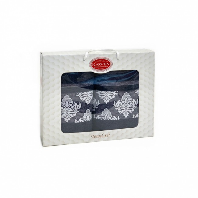 Набор полотенец Карвен "Y DAMASK" махра 50*90/70*140 HS 1701 v6 антрацит