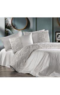 Постельное белье Zebra casa сатин с кружевом евро N169 MORGANA gri Постельное белье Zebra casa сатин с кружевом евро N169 MORGANA gri