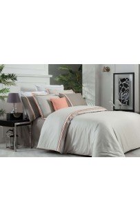 Постельное белье "Sarev" Sport&Chic (500tc) сатин евро N309 MINSK v4/Bej-Somon Постельное белье "Sarev" Sport&Chic (500tc) сатин евро N309 MINSK v4/Bej-Somon