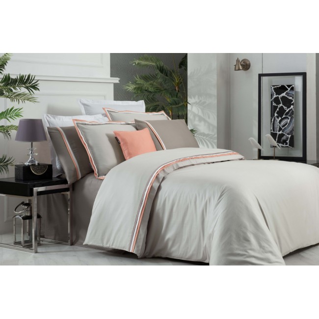 Постельное белье "Sarev" Sport&Chic (500tc) сатин евро N309 MINSK v4/Bej-Somon Постельное белье "Sarev" Sport&Chic (500tc) сатин евро N309 MINSK v4/Bej-Somon