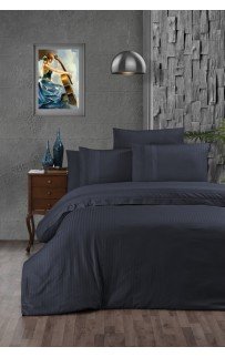 Постельное белье "Карвен" DELUXE DARK ранфорс евро (Gala Denim)