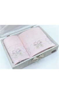 Набор полотенец Карвен "FRANSIZ" махра 50*90 / 70*140 сундук HS 1480 (АКЦИЯ)