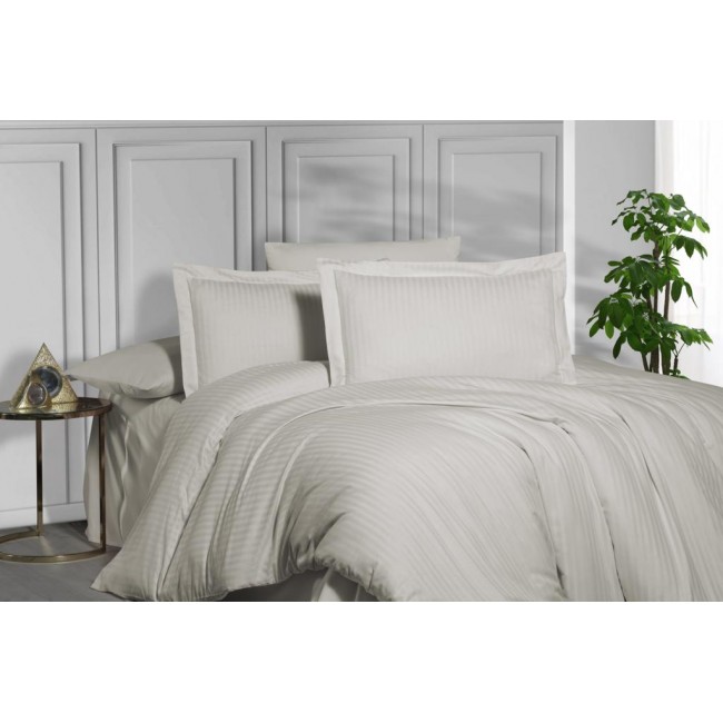 Постельное белье "Карвен" Stripe Satin евро N 163-SS 005 tas/песочный (Акция)