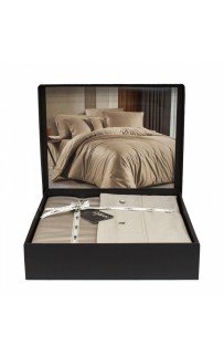 Постельное белье "Sarev" (300 tc) сатин евро N380 MONOCHROME v4/Natural Beige