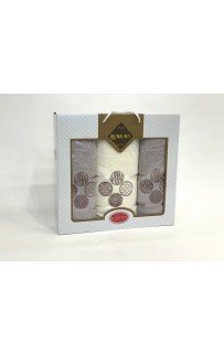 Набор полотенец Карвен "DORT DAIRE" махра 50*90(2)/70*140 HS 1643 v-1 крем/бежевый