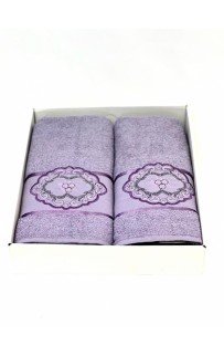 Набор полотенец Карвен "PANO 2" махра 50*90/70*140 HS 1638 v8 св/лиловый