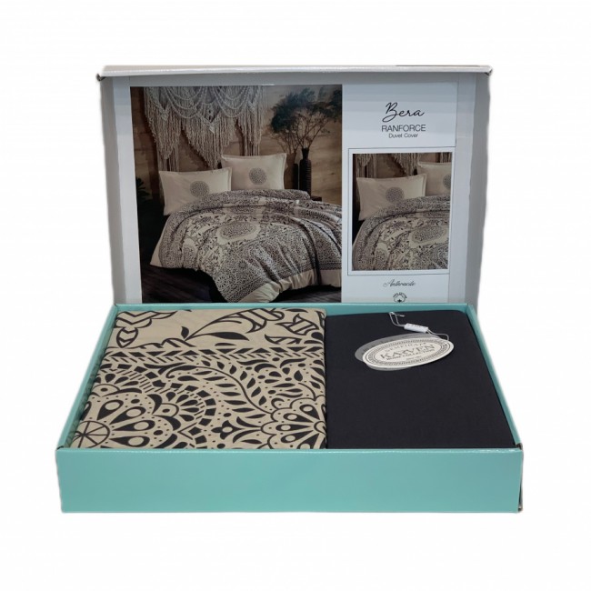 Постельное белье "Карвен" ранфорс евро (4 пр) Bera Antrasit v-1 (Акция) Постельное белье "Карвен" ранфорс евро (4 пр) Bera Antrasit v-1 (Акция)