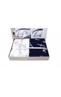 Постельное белье "Карвен" сатин евро Doga Navy Blue