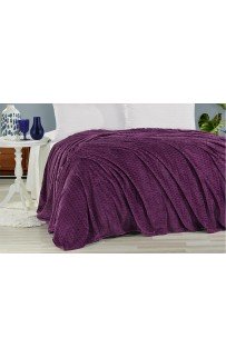 Плед KARVEN Super Soft "MELINDA" 200*220 п/э евро Р 942 фиолетовый (Акция).