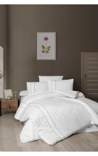 Постельное белье (Сатин де люкс) евро (Alfa White)