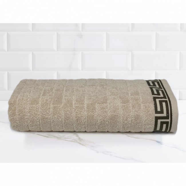 Полотенце Kарвен "GREK" 70*140 1шт махра H 3267 bej.