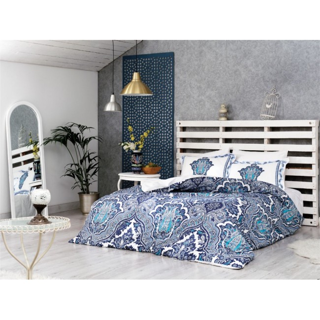 N046 Постельное белье Zebra 3Dсатин евро ( Mia mavi) (АКЦИЯ)