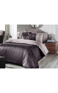 Постельное белье "Карвен" (жаккард с кружевами) евро London Kahve