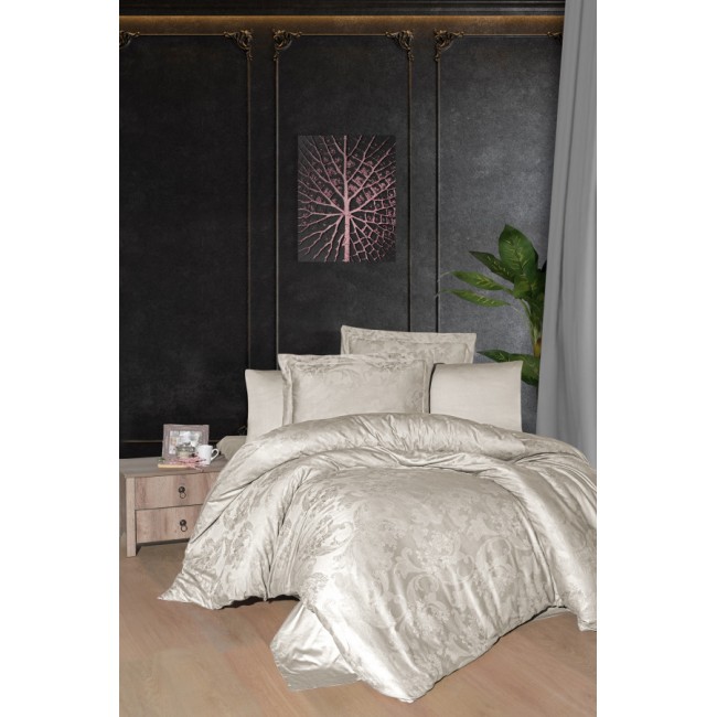 Постельное белье "Карвен " бамбук евро (Fariba Beige)