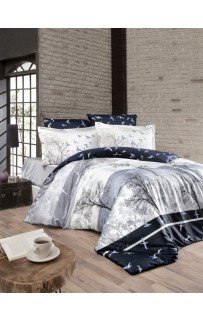 Постельное белье "Карвен" сатин евро Doga Navy Blue