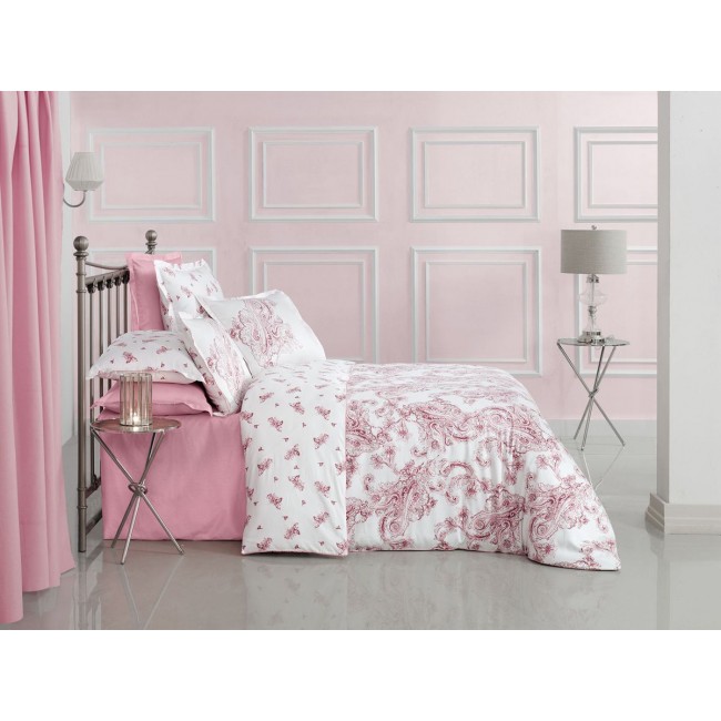 Постельное белье "Sarev"сатин евро пвх "GENCE" v2/розовый