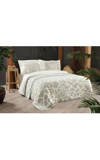 Комплект Sarev (плед +наволочка)1,5 спальн.хлопок 2 предмета Р 923 CHAMEL (v1)bej