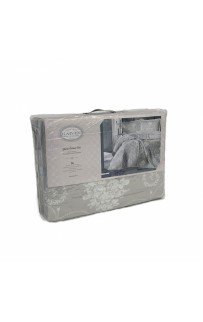 Комплект KARVEN (покрывало стеганное с принтом) хлопок 1.5сп 2 пр (180*240 / 50*70) Y 923 ALONE v1 Gri (Акция)