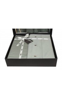 Постельное белье "Sarev" (300 tc) сатин евро N380 MONOCHROME v6/Smoke Green