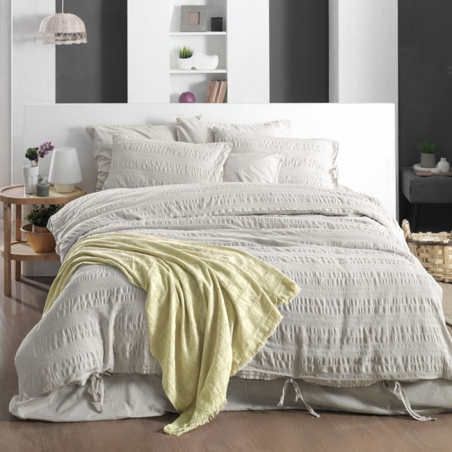 Постельное белье Sarev Mood Comfort жатый хлопок 1.5 спальн. N353 LEON v2/Bej