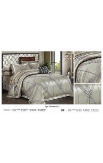 Постельное белье "Карвен" (жаккард с оборкой) евро (620)(6пр.) (Акция)