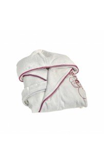 Халат Каrven "УЗОР"женский с капюшоном велюр B 1108 белый/лиловый M