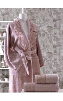 Халат Минтекс Карвен "СRM" c полотенцами 50*90/70*140 махра В 326 (АКЦИЯ)