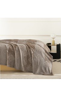 Плед Karven фланель 1,5 спальн. PL 007 SOLID EMBOSS v6/Coffee.