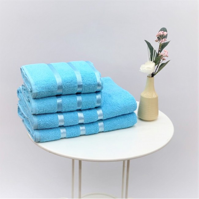 Набор полотенец 50*90(2)/70*140(2) махра HS1599-V4 голубой