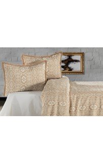 Комплект EVLEN "NOIR" пике (покрывало+наволочкой) евро 3 пр (240*260 / 50*70) Y 912 bej/бежевый (Акция)